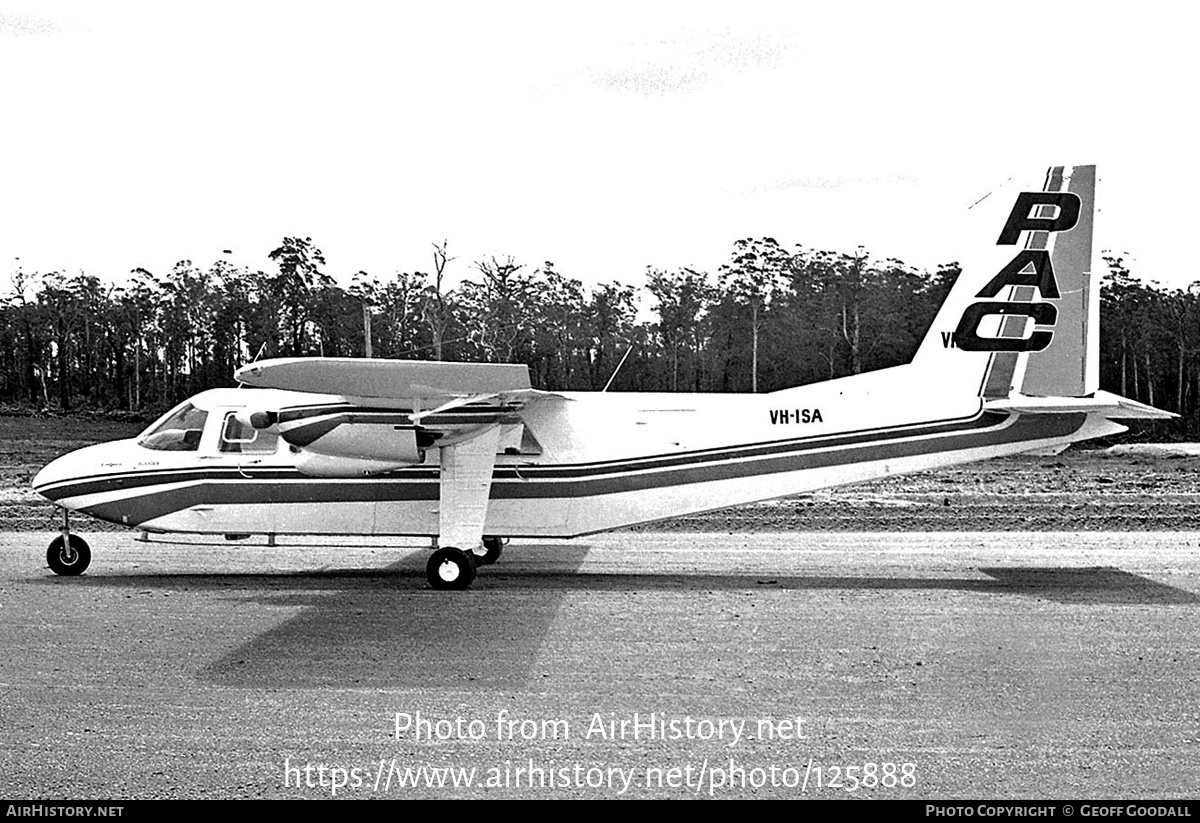 Aircraft Photo of VH-ISA | Britten-Norman BN-2A Islander | Perth Air Charter | AirHistory.net #125888