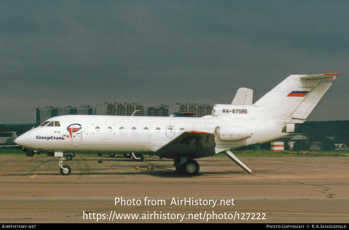 Aircraft Photo of RA-87586 | Yakovlev Yak-40 | Severstal Avia | AirHistory.net #127222