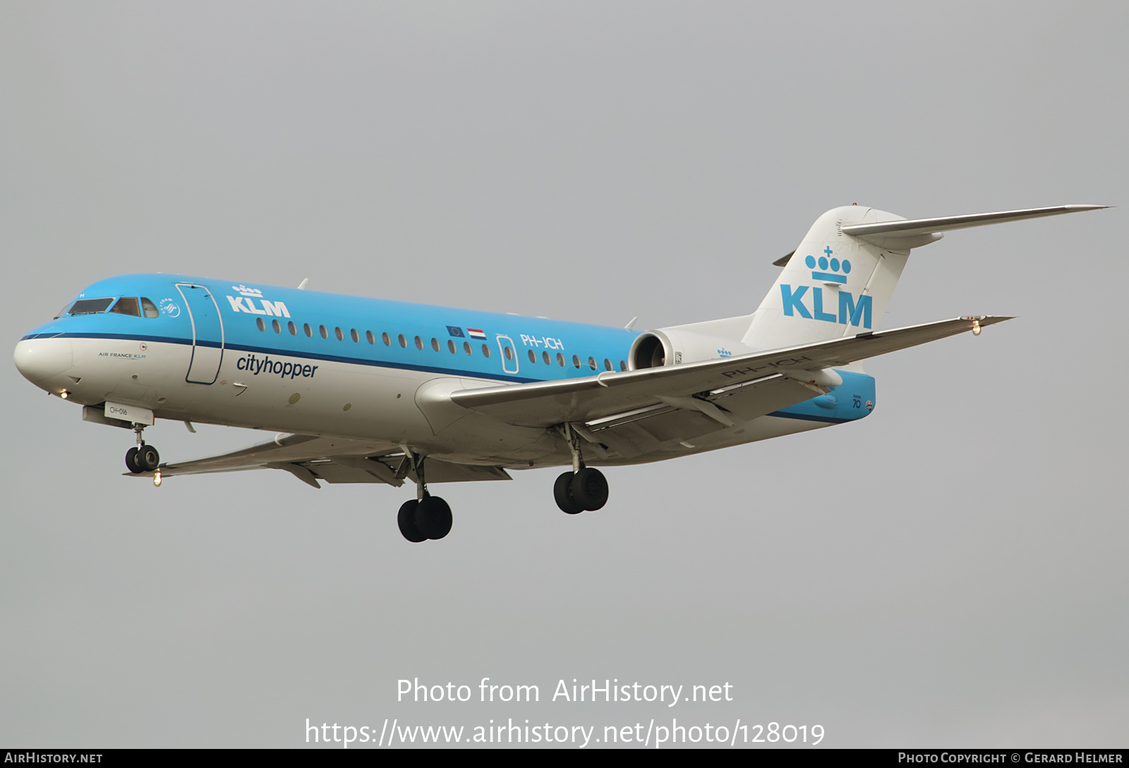 Aircraft Photo of PH-JCH | Fokker 70 (F28-0070) | KLM Cityhopper | AirHistory.net #128019