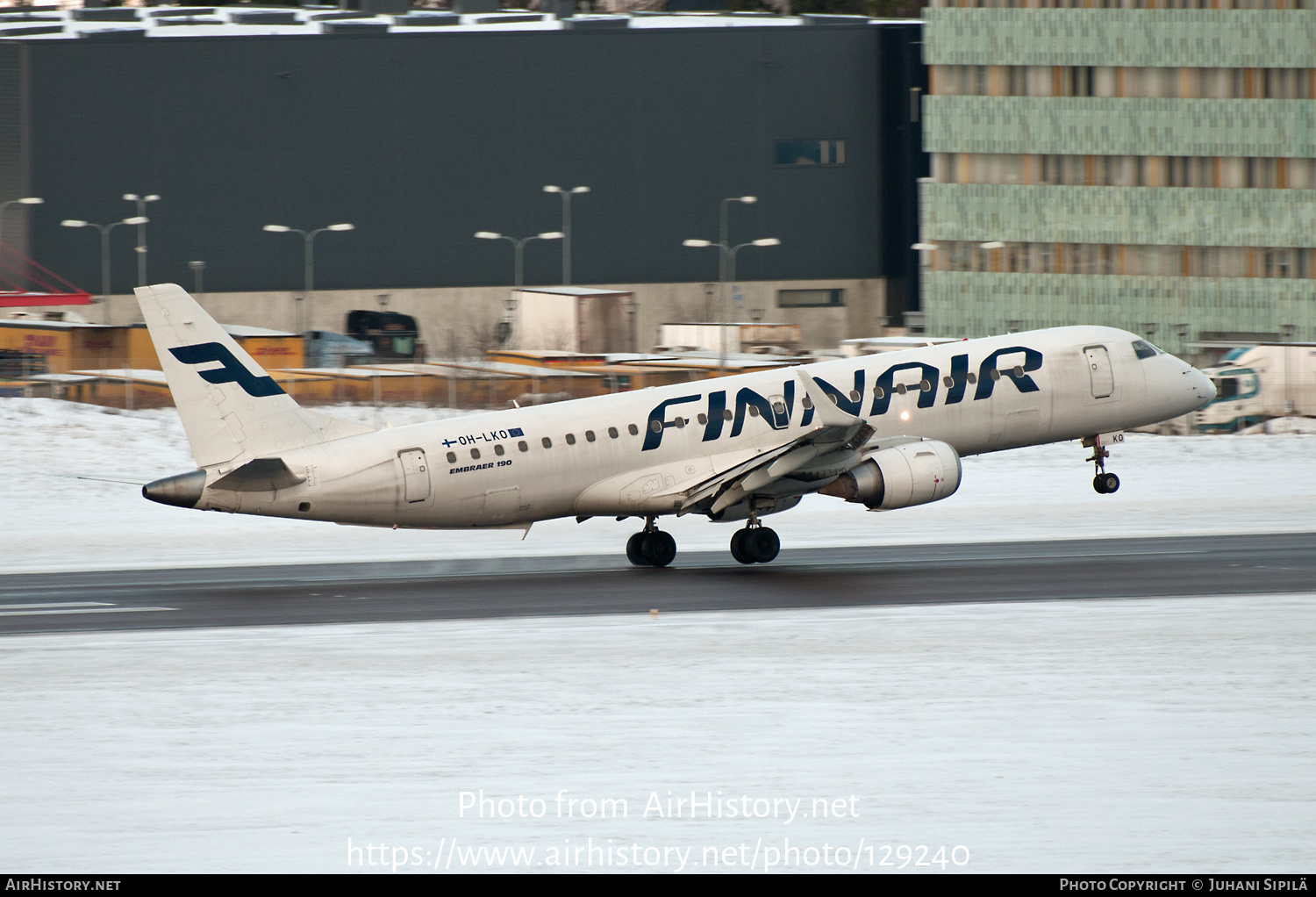 Aircraft Photo of OH-LKO | Embraer 190LR (ERJ-190-100LR) | Finnair | AirHistory.net #129240