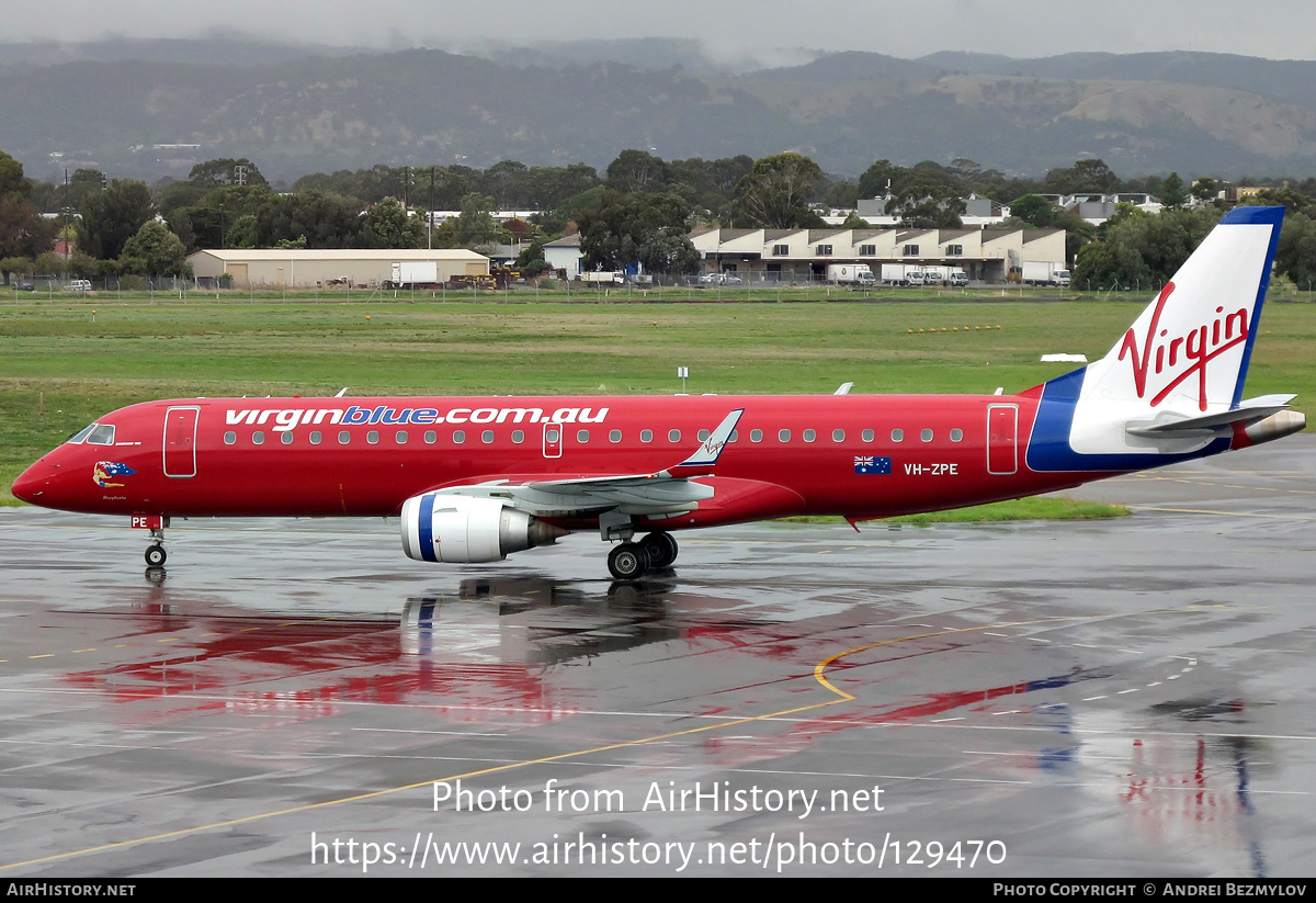 Aircraft Photo of VH-ZPE | Embraer 190AR (ERJ-190-100IGW) | Virgin Blue Airlines | AirHistory.net #129470