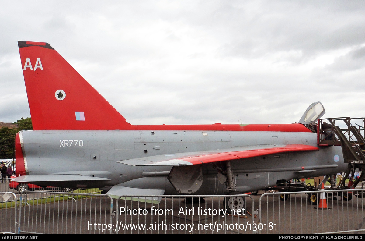 Aircraft Photo of XR770 | English Electric Lightning F6 | UK - Air Force | AirHistory.net #130181