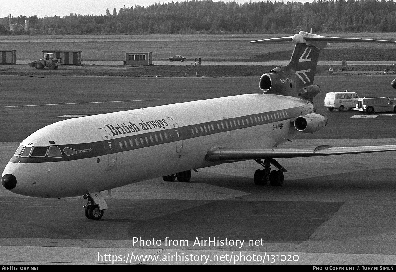 Aircraft Photo of G-AWZB | Hawker Siddeley HS-121 Trident 3B | British Airways | AirHistory.net #131020