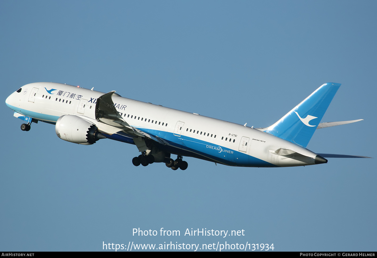 Aircraft Photo of B-2761 | Boeing 787-8 Dreamliner | Xiamen Airlines | AirHistory.net #131934