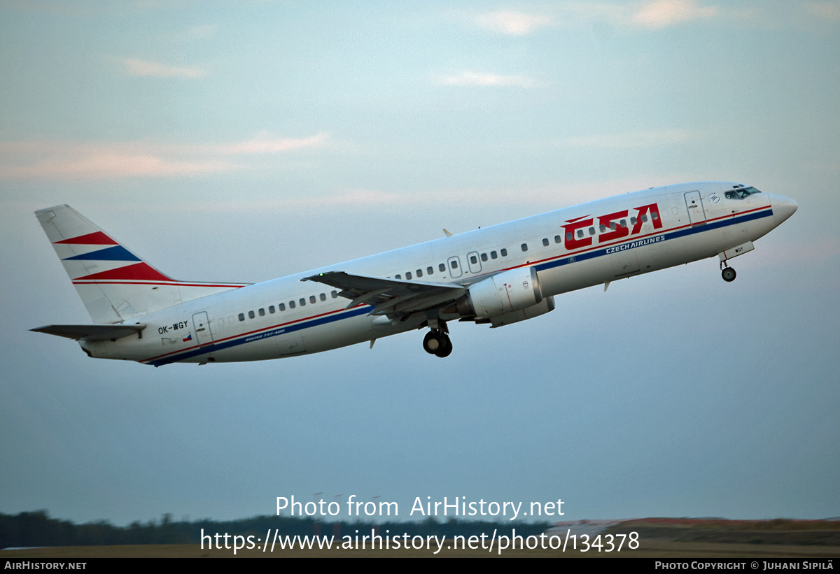 Aircraft Photo of OK-WGY | Boeing 737-436 | ČSA - Czech Airlines | AirHistory.net #134378