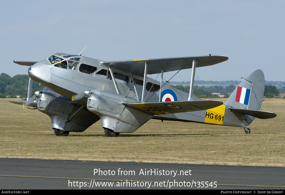 Aircraft Photo of G-AIYR / HG691 | De Havilland D.H. 89A Dragon Rapide | UK - Air Force | AirHistory.net #135545