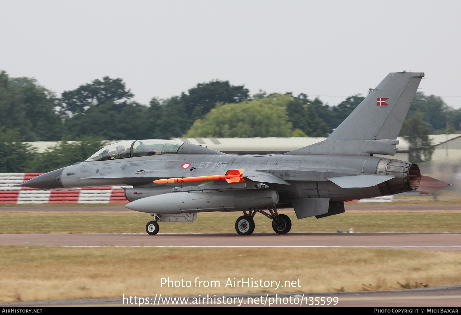 Aircraft Photo of ET-198 | General Dynamics F-16B Fighting Falcon | Denmark - Air Force | AirHistory.net #135599