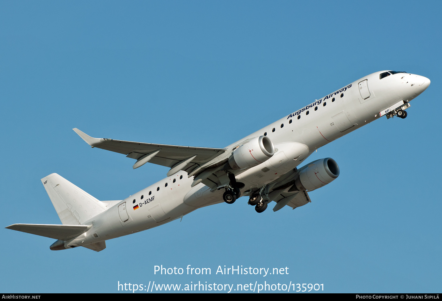 Aircraft Photo of D-AEMF | Embraer 190LR (ERJ-190-100LR) | Augsburg Airways | AirHistory.net #135901