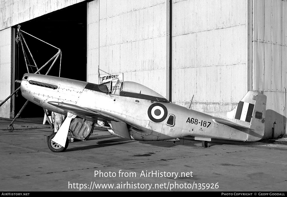 Aircraft Photo of A68-187 | Commonwealth CA-18 Mustang 22 (P-51D) | Australia - Air Force | AirHistory.net #135926