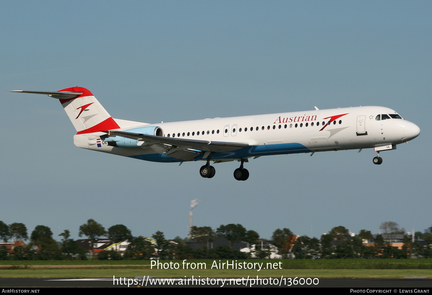 Aircraft Photo of OE-LVA | Fokker 100 (F28-0100) | Austrian Airlines | AirHistory.net #136000