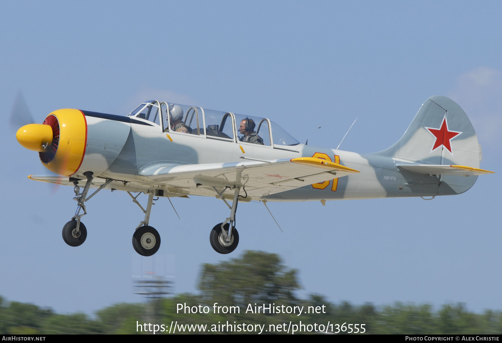 Aircraft Photo of N81FS / 81 yellow | Yakovlev Yak-52 | Soviet Union - Air Force | AirHistory.net #136555