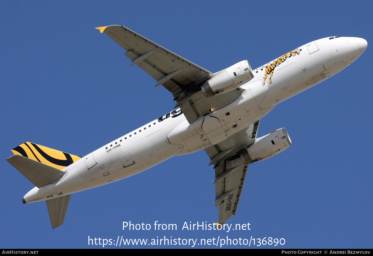 Aircraft Photo of VH-VNK | Airbus A320-232 | Tiger Airways | AirHistory.net #136890