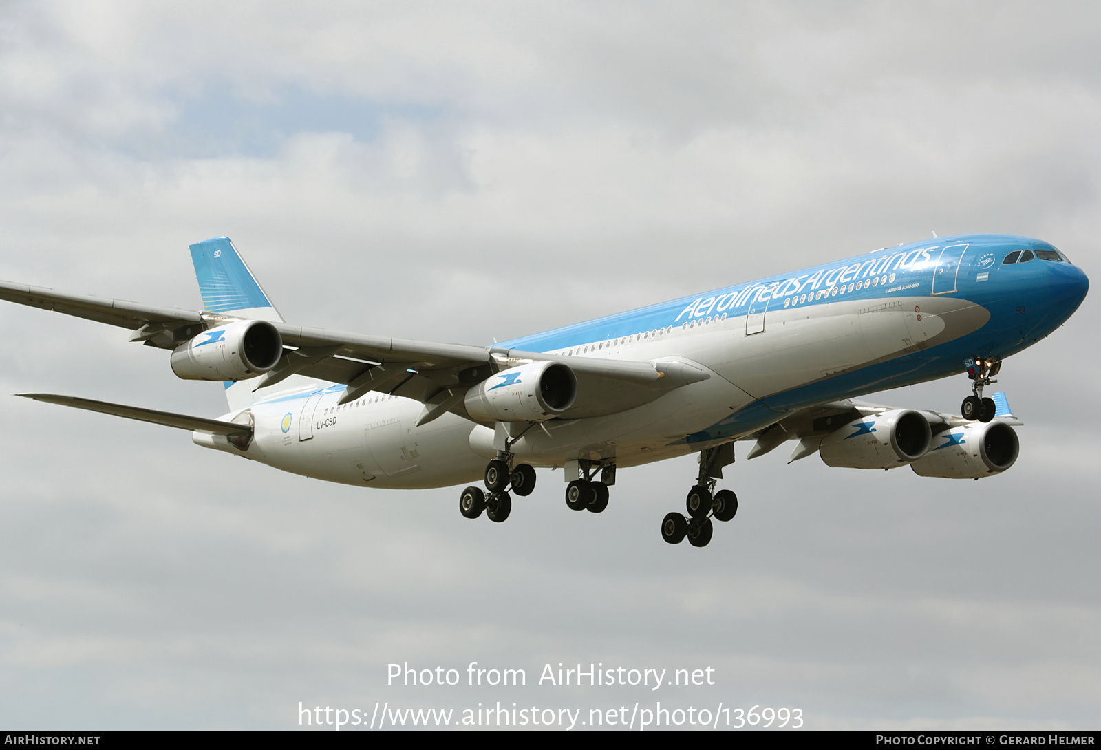 Aircraft Photo of LV-CSD | Airbus A340-313 | Aerolíneas Argentinas | AirHistory.net #136993