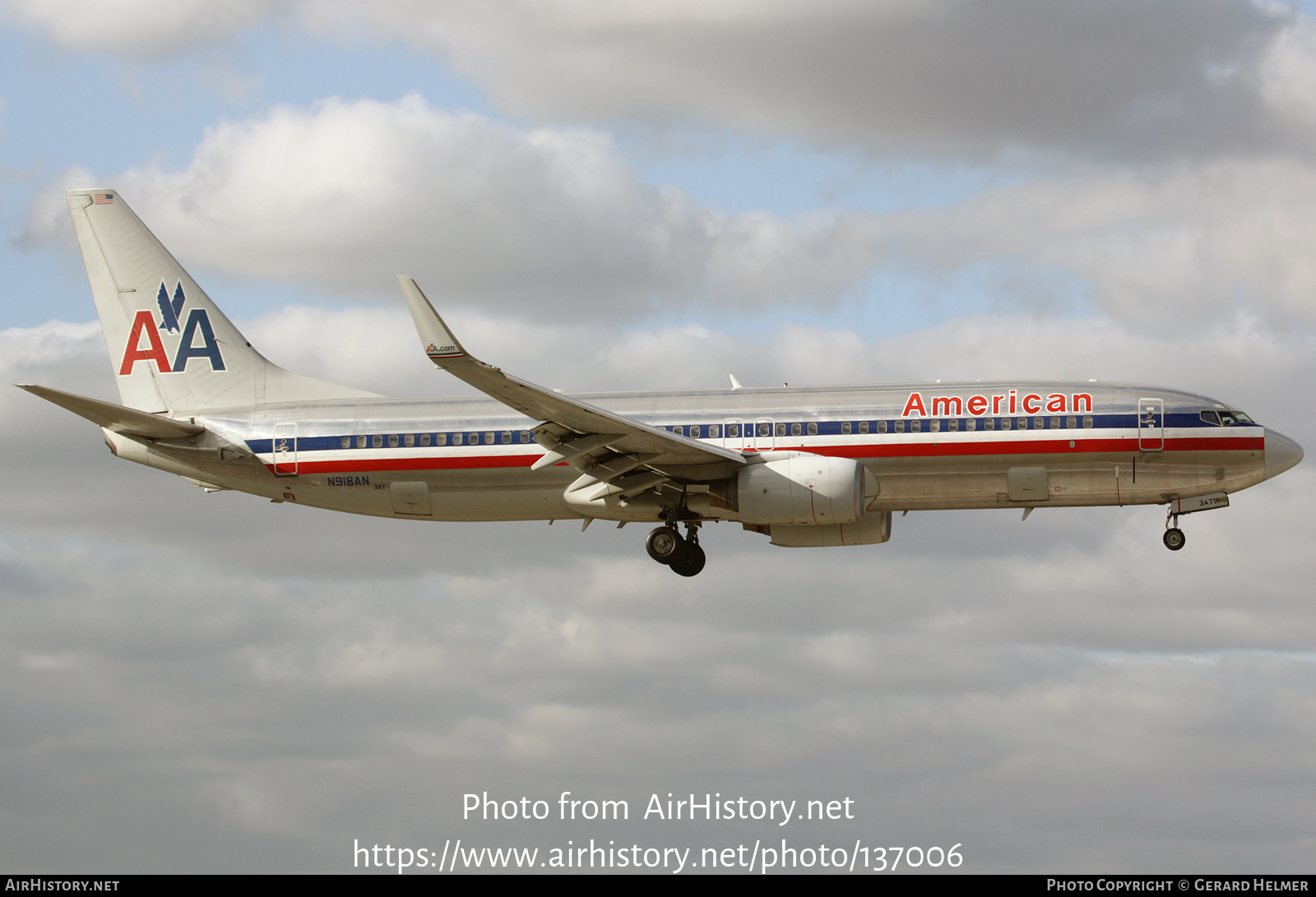 Aircraft Photo of N918AN | Boeing 737-823 | American Airlines | AirHistory.net #137006