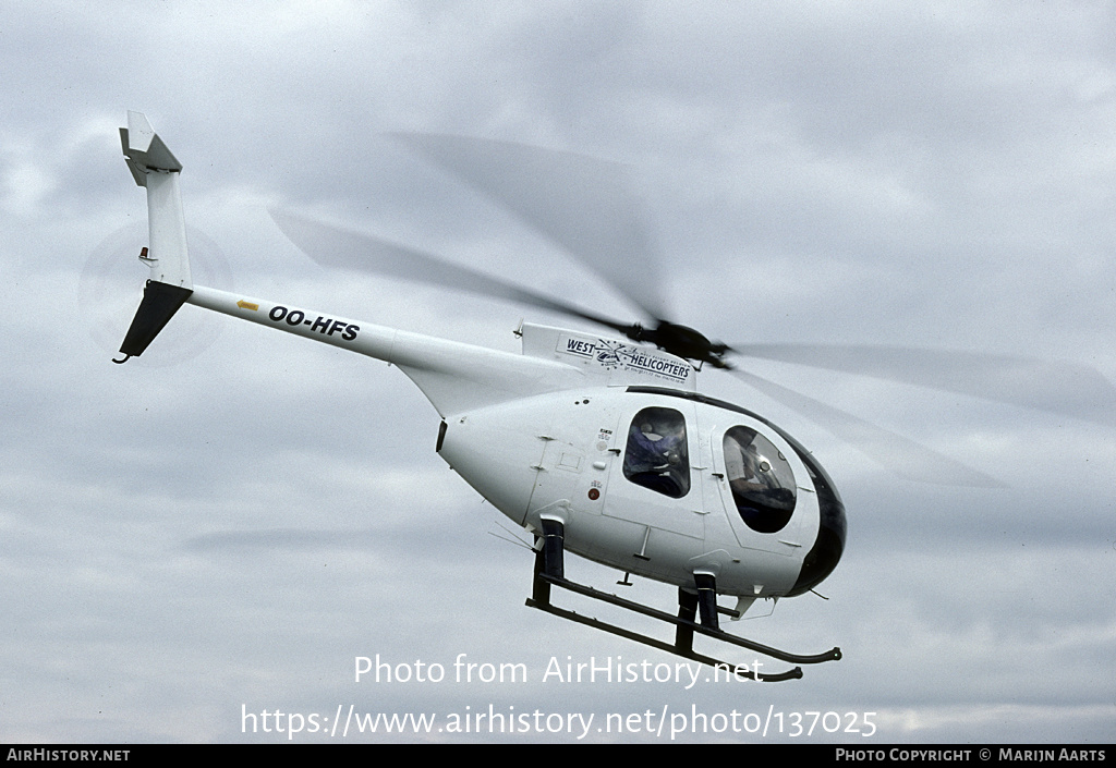 Aircraft Photo of OO-HFS | Hughes 500D (369D) | West Helicopters | AirHistory.net #137025