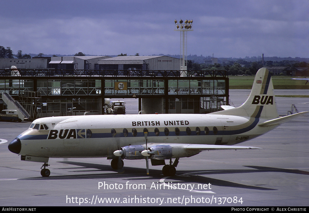 Aircraft Photo of G-APND | Vickers 831 Viscount | British United Airways - BUA | AirHistory.net #137084