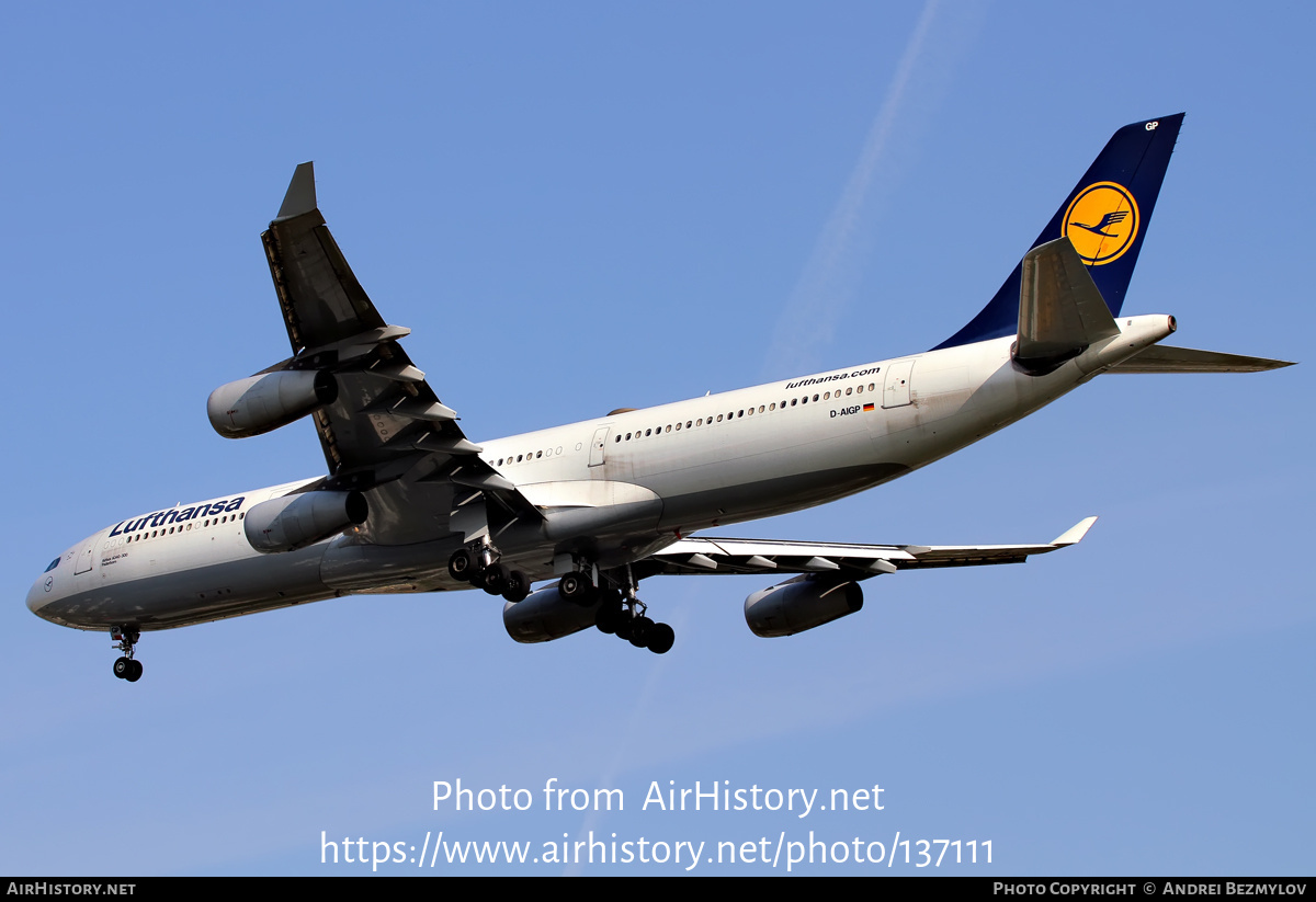 Aircraft Photo of D-AIGP | Airbus A340-313 | Lufthansa | AirHistory.net #137111