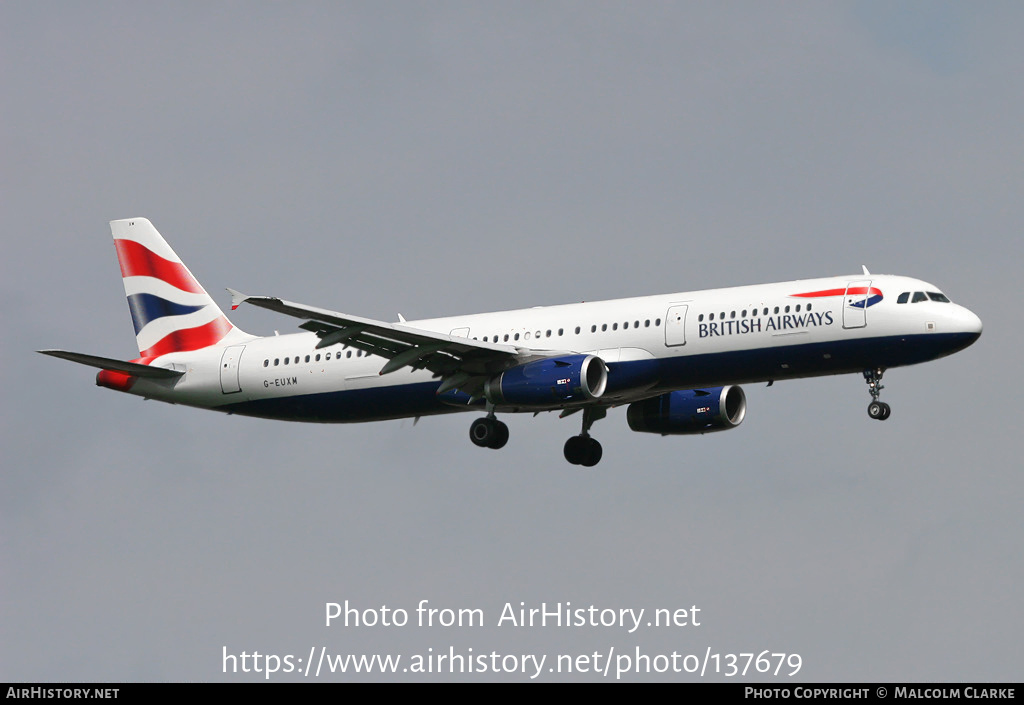 Aircraft Photo of G-EUXM | Airbus A321-231 | British Airways | AirHistory.net #137679