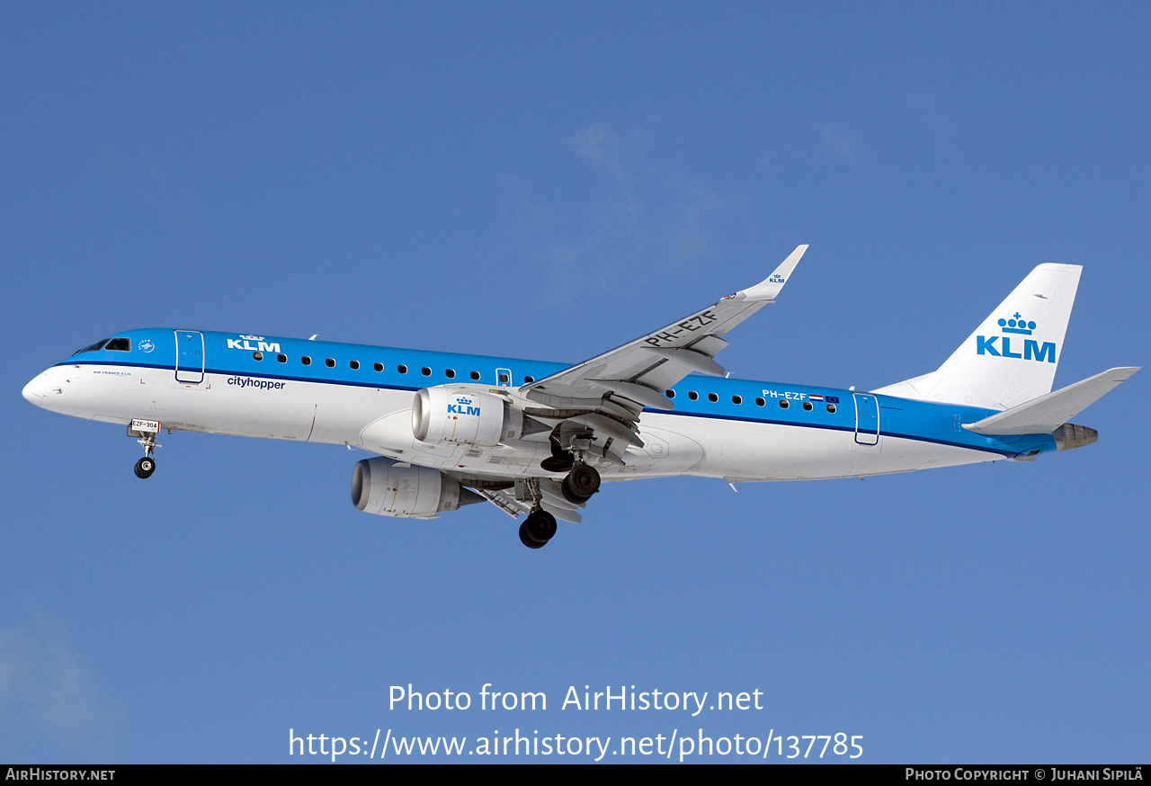 Aircraft Photo of PH-EZF | Embraer 190STD (ERJ-190-100STD) | KLM Cityhopper | AirHistory.net #137785