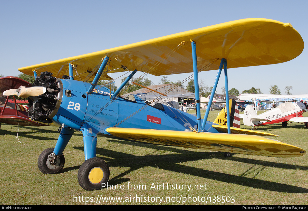 Aircraft Photo of LX-LWK | Stearman PT-17 Kaydet (A75N1) | Lorraine Conseil Regional | USA - Army | AirHistory.net #138503