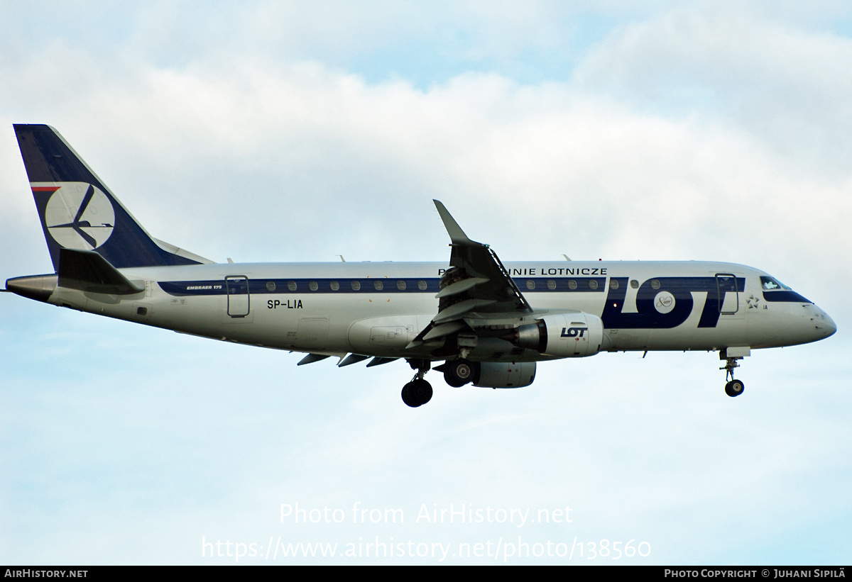 Aircraft Photo of SP-LIA | Embraer 175LR (ERJ-170-200LR) | LOT Polish Airlines - Polskie Linie Lotnicze | AirHistory.net #138560