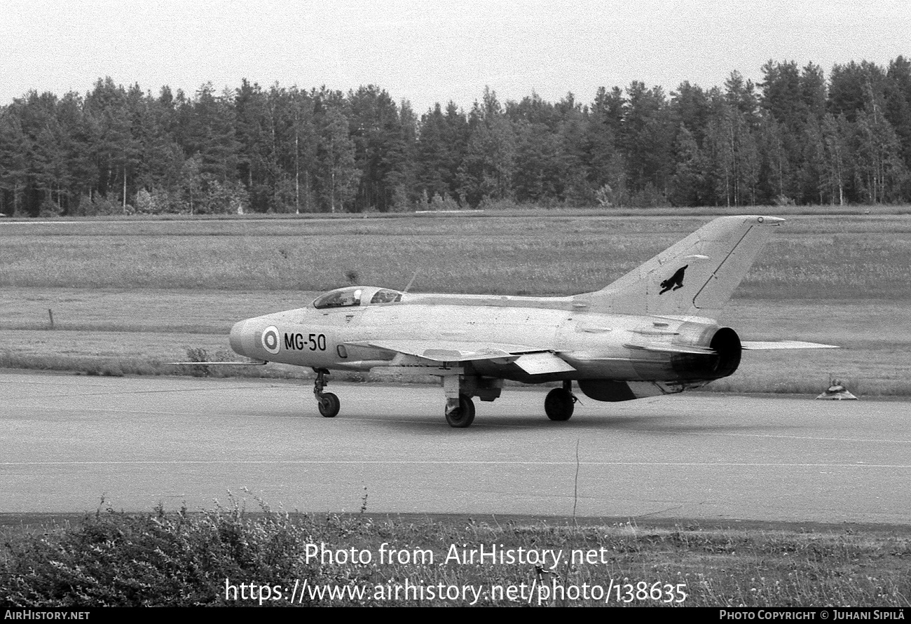 Aircraft Photo of MG-50 | Mikoyan-Gurevich MiG-21F-13 | Finland - Air Force | AirHistory.net #138635