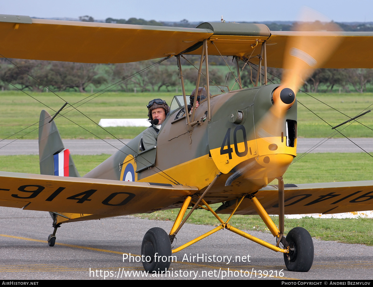 Aircraft Photo of VH-ABL / N9140 | De Havilland D.H. 82A Tiger Moth | UK - Air Force | AirHistory.net #139216