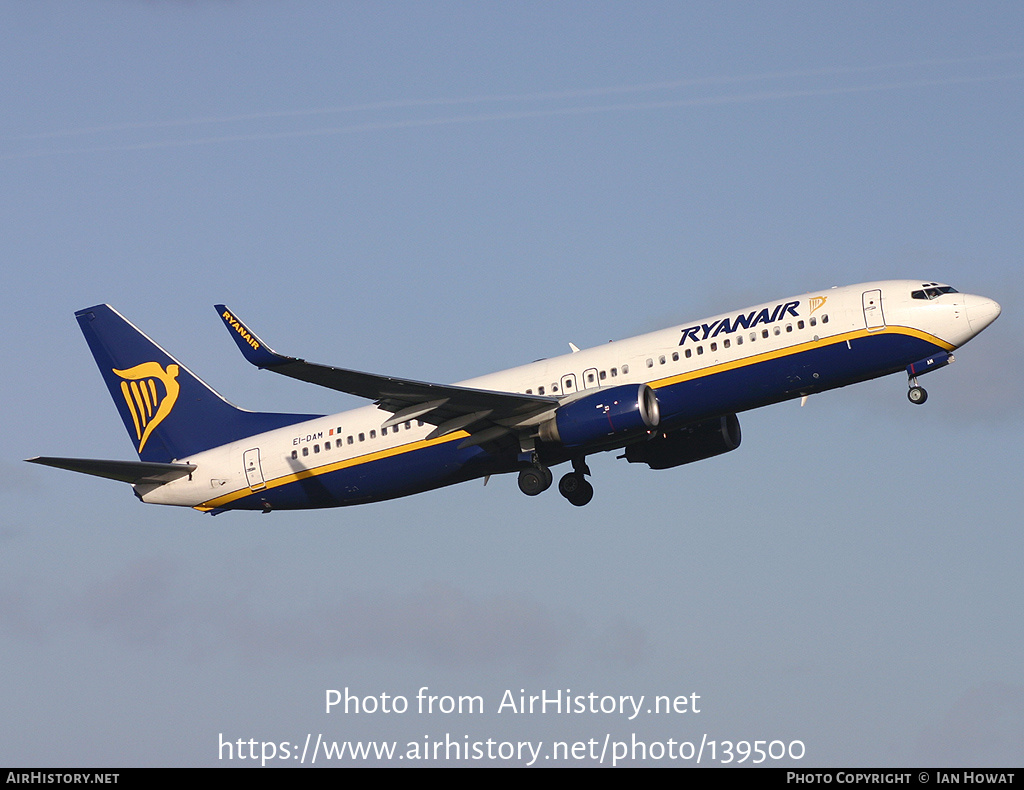 Aircraft Photo of EI-DAM | Boeing 737-8AS | Ryanair | AirHistory.net #139500