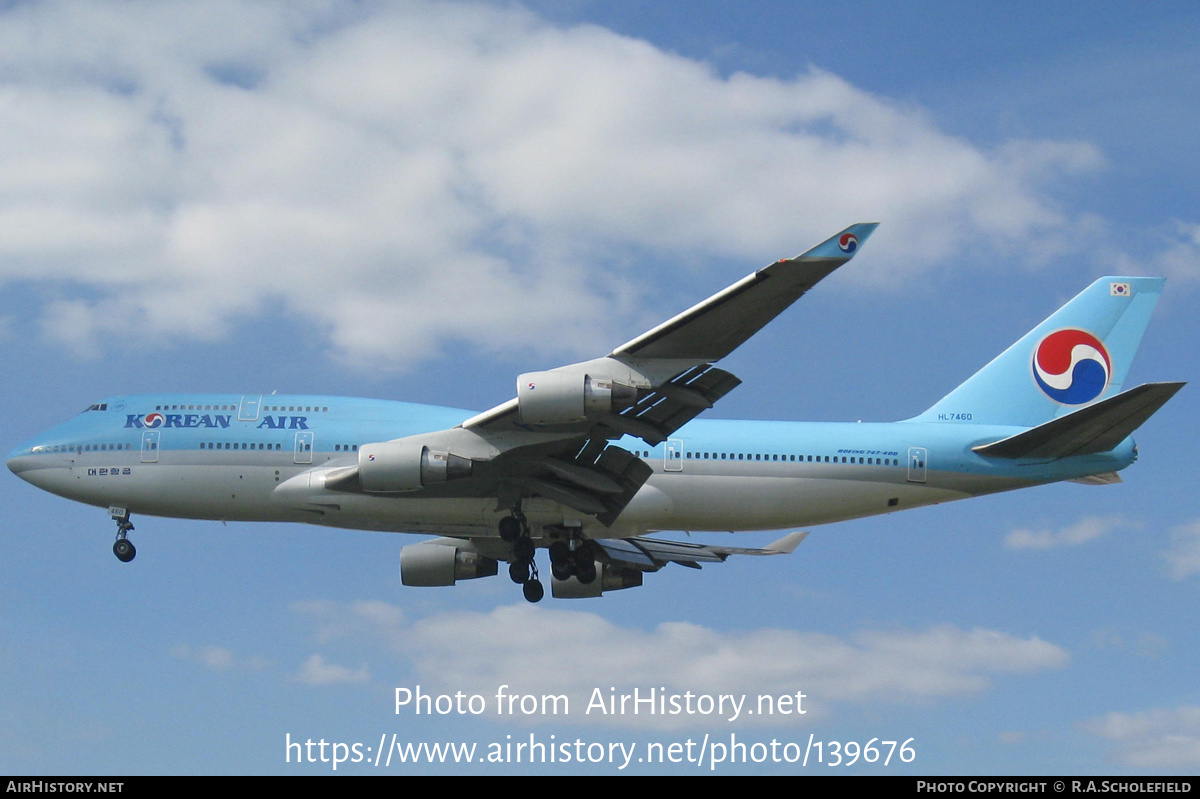 Aircraft Photo of HL7460 | Boeing 747-4B5 | Korean Air | AirHistory.net #139676