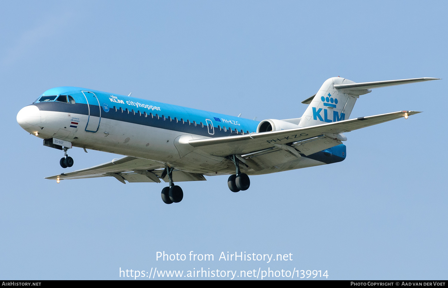 Aircraft Photo of PH-KZG | Fokker 70 (F28-0070) | KLM Cityhopper | AirHistory.net #139914