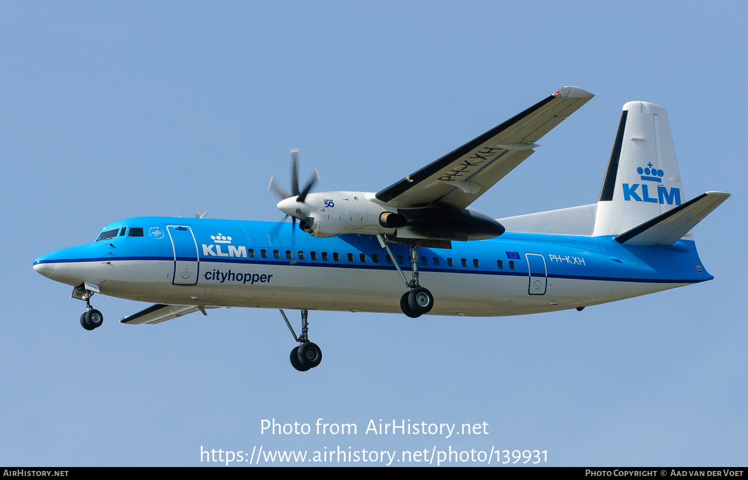 Aircraft Photo of PH-KXH | Fokker 50 | KLM Cityhopper | AirHistory.net #139931