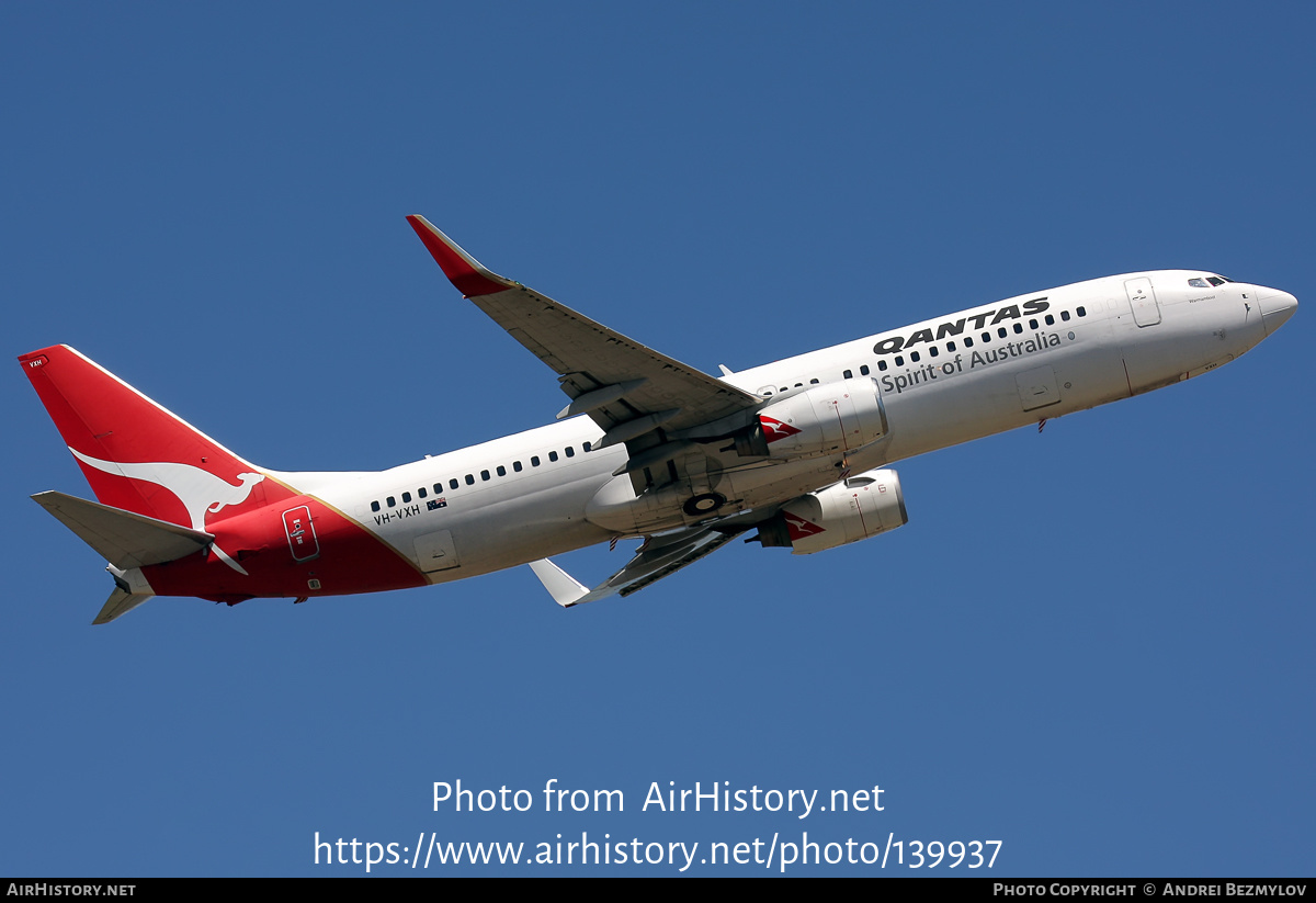 Aircraft Photo of VH-VXH | Boeing 737-838 | Qantas | AirHistory.net #139937