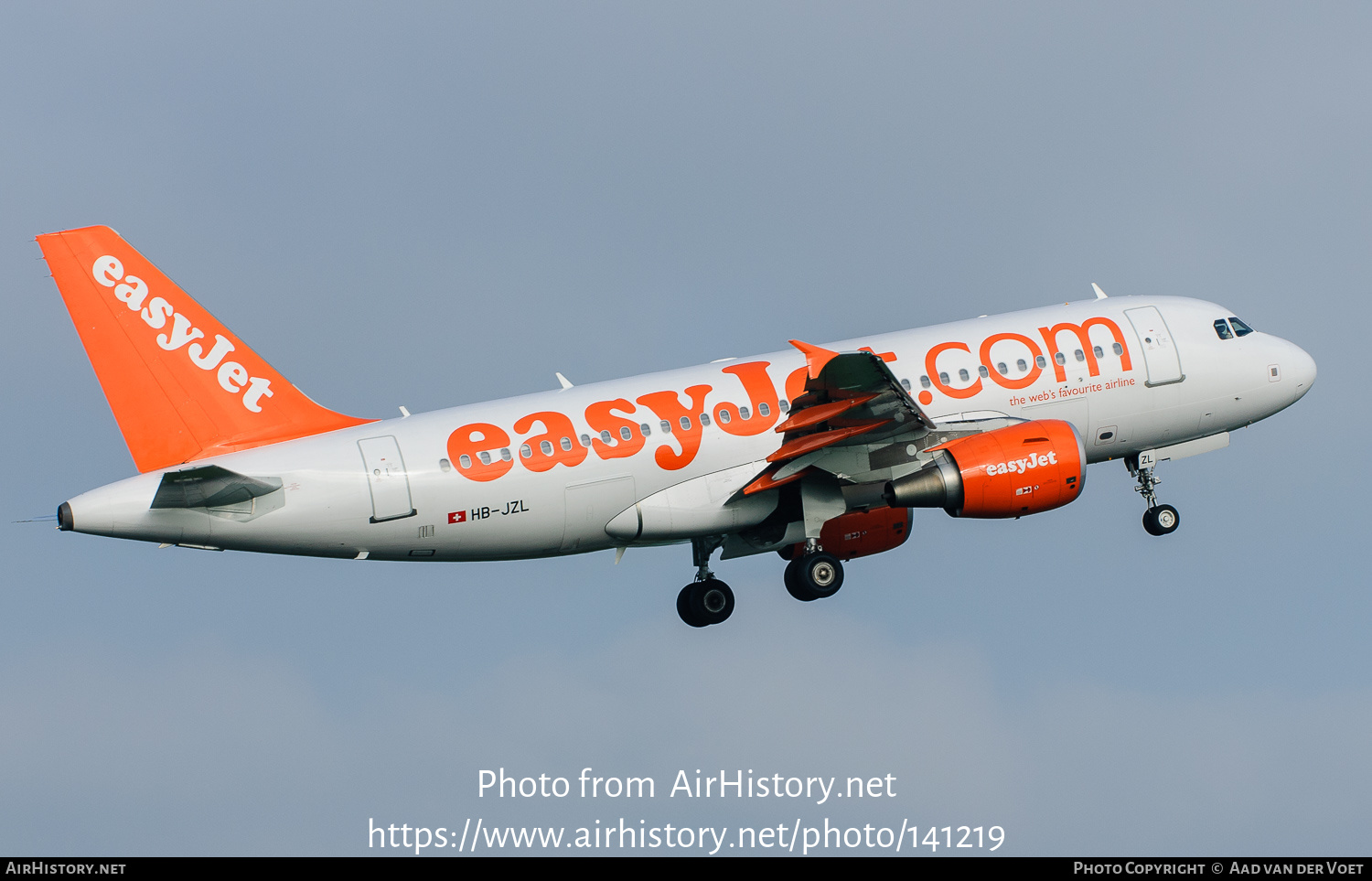 Aircraft Photo of HB-JZL | Airbus A319-111 | EasyJet | AirHistory.net #141219