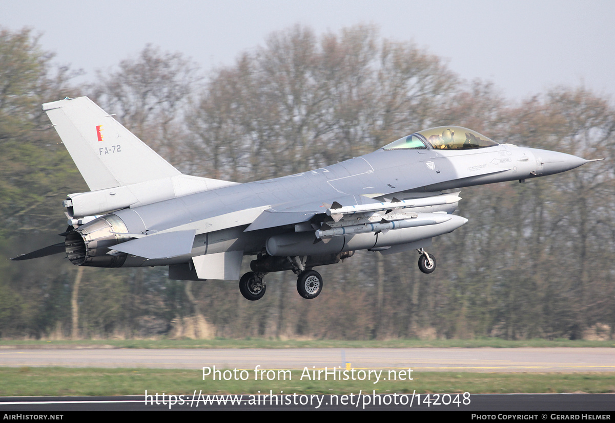 Aircraft Photo of FA-72 | General Dynamics F-16AM Fighting Falcon | Belgium - Air Force | AirHistory.net #142048