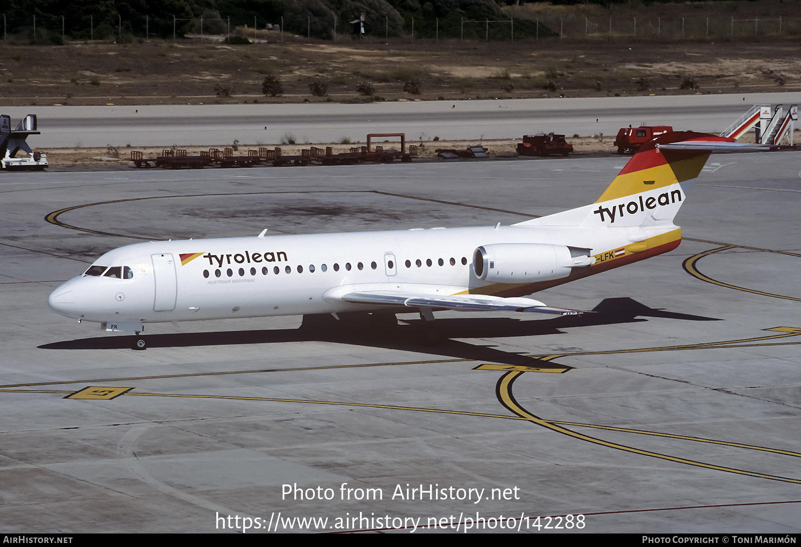 Aircraft Photo of OE-LFK | Fokker 70 (F28-0070) | Tyrolean Airways | AirHistory.net #142288