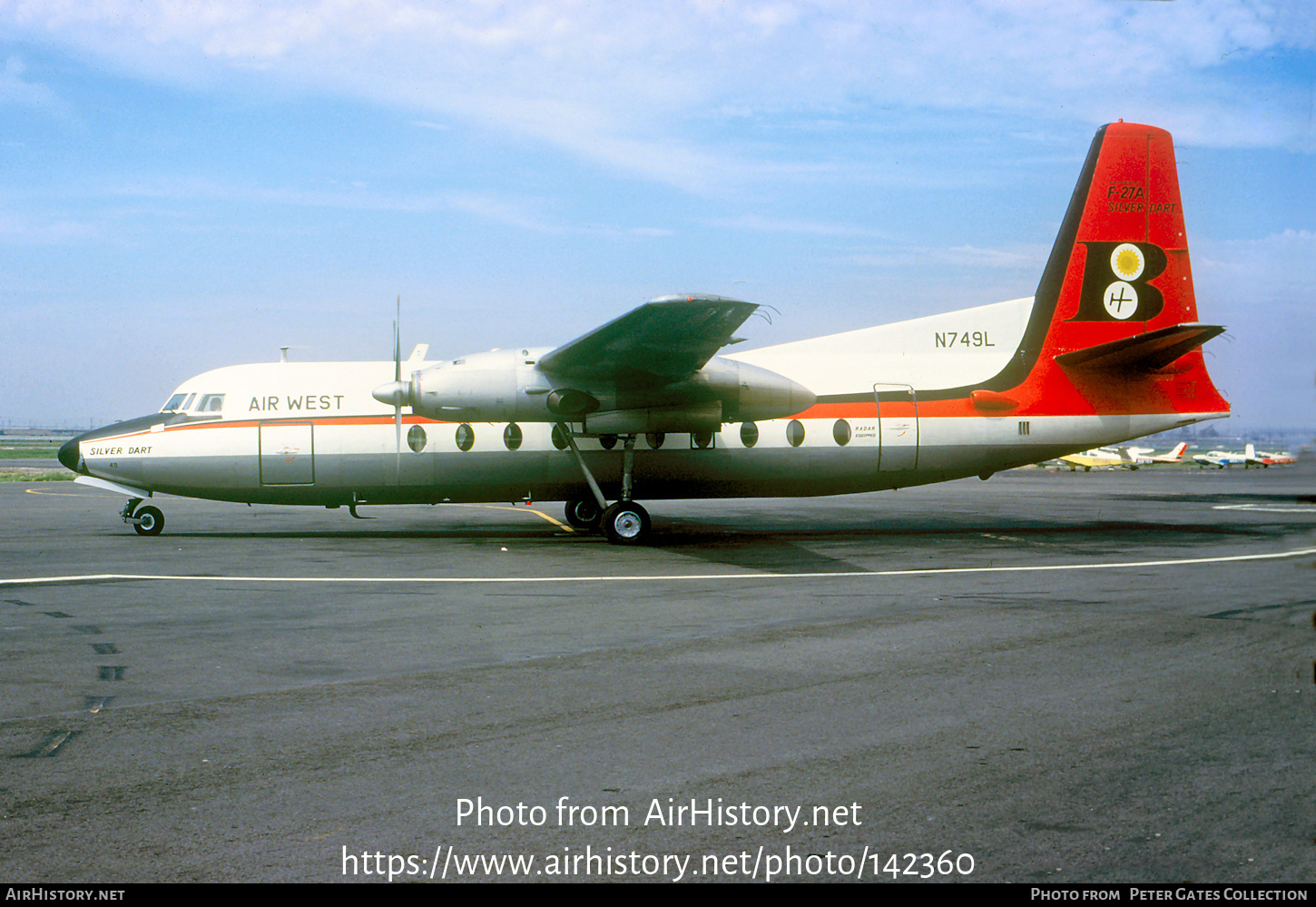 Aircraft Photo of N749L | Fairchild F-27A | Air West | AirHistory.net #142360