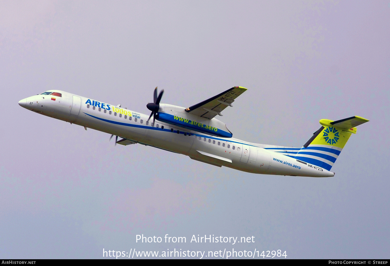 Aircraft Photo of HK-4727 | Bombardier DHC-8-402 Dash 8 | AIRES - Aerovías de Integración Regional | AirHistory.net #142984