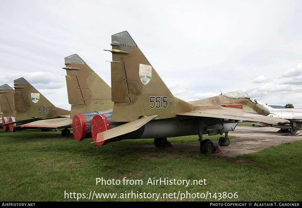 Aircraft Photo of 5515 | Mikoyan-Gurevich MiG-29A (9-12A) | Slovakia - Air Force | AirHistory.net #143806