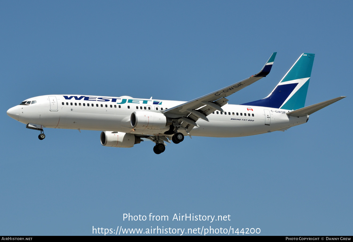 Aircraft Photo of C-GWSR | Boeing 737-8CT | WestJet | AirHistory.net #144200