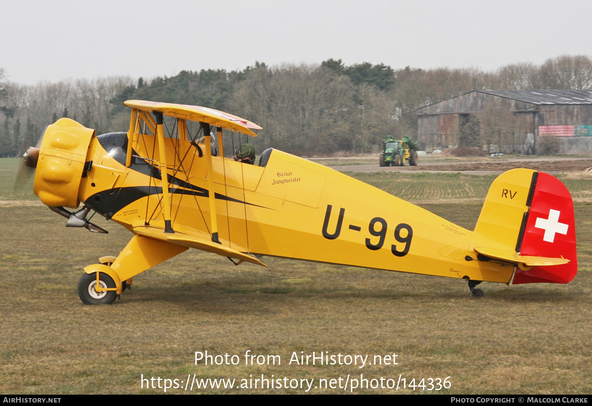 Aircraft Photo of G-AXMT / U-99 | Bücker Bü 133C Jungmeister | Switzerland - Air Force | AirHistory.net #144336