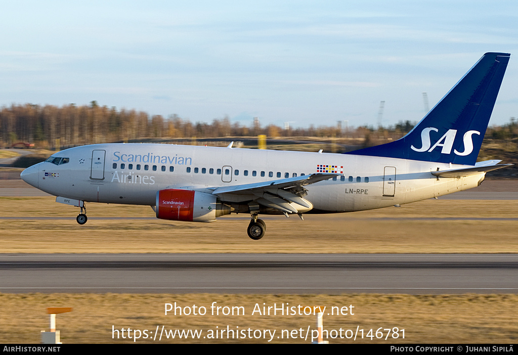 Aircraft Photo of LN-RPE | Boeing 737-683 | Scandinavian Airlines - SAS | AirHistory.net #146781