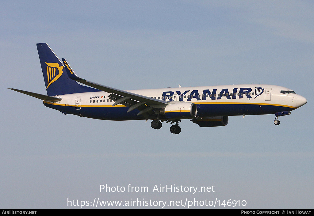 Aircraft Photo of EI-DPV | Boeing 737-8AS | Ryanair | AirHistory.net #146910