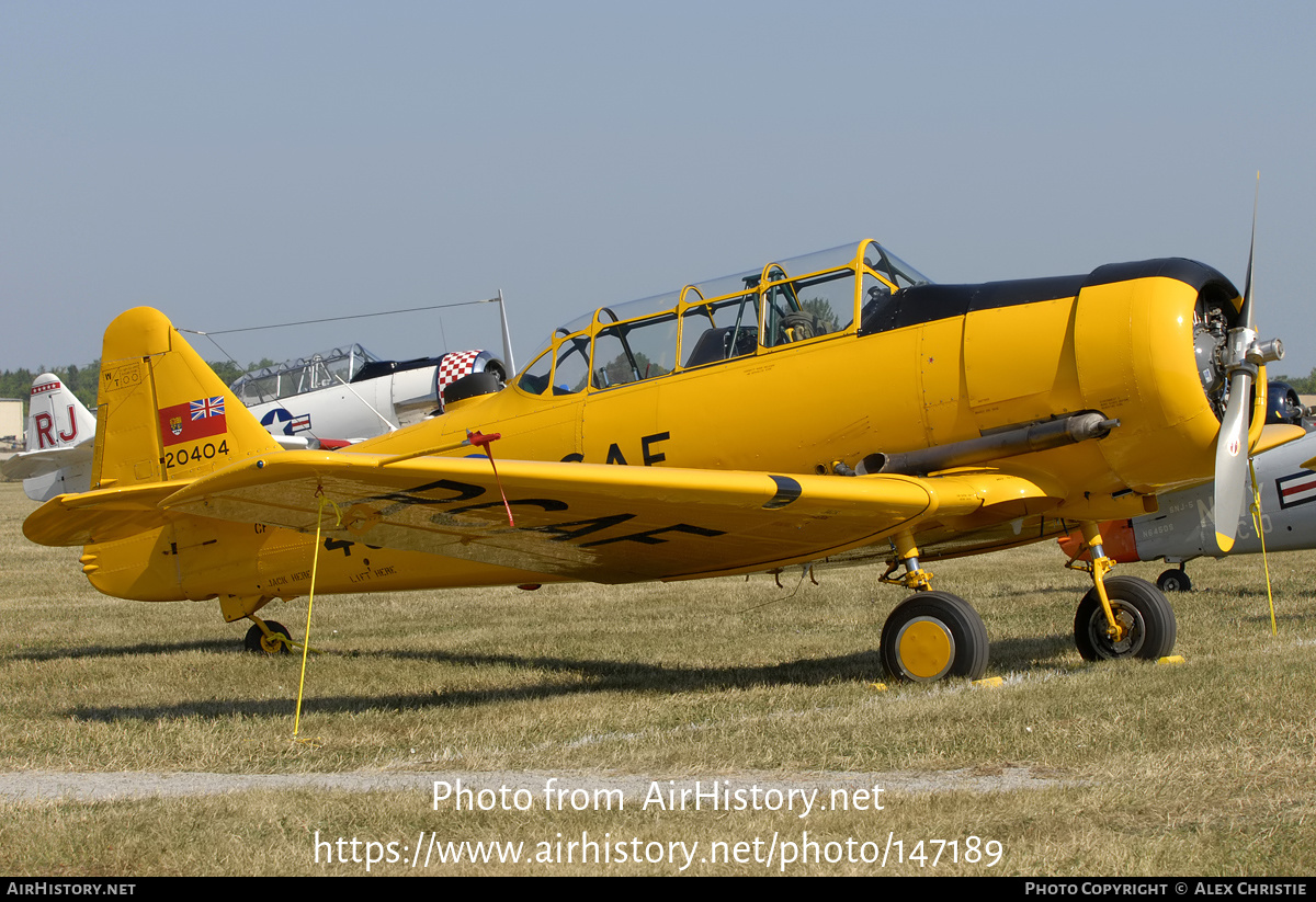 Aircraft Photo of CF-VFG / 20404 | North American T-6J Harvard Mk IV | Canada - Air Force | AirHistory.net #147189