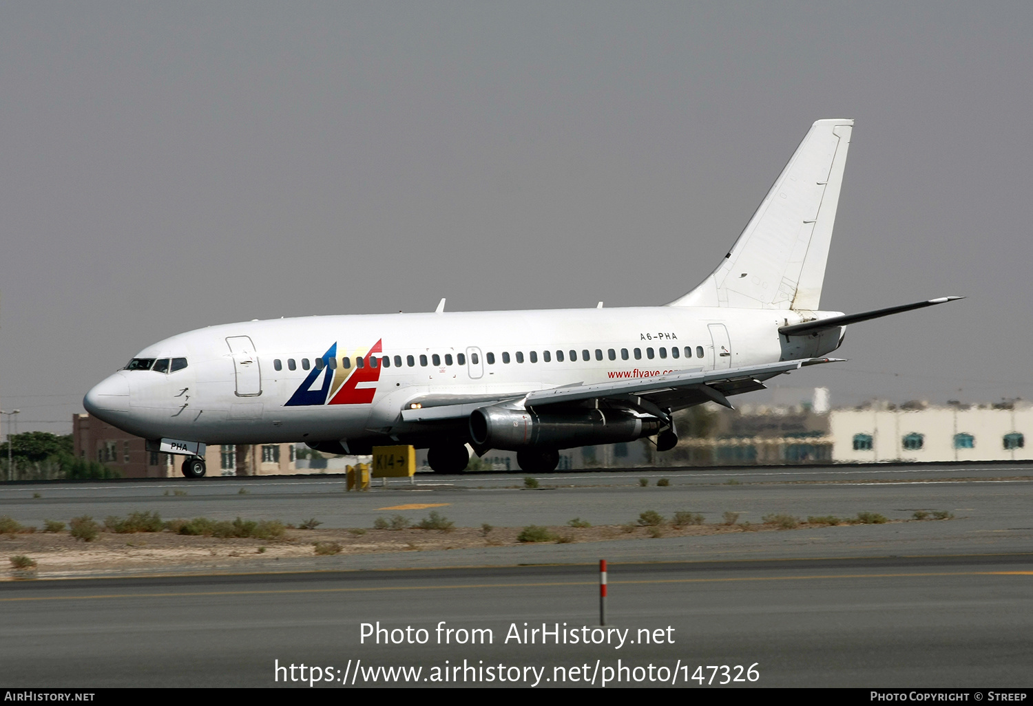 Aircraft Photo of A6-PHA | Boeing 737-2T5/Adv | AVE Air | AirHistory.net #147326