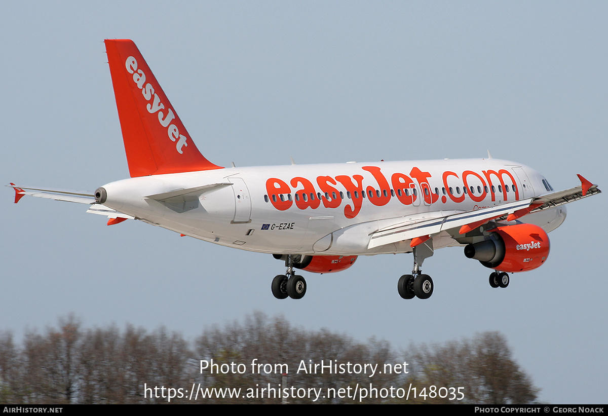 Aircraft Photo of G-EZAE | Airbus A319-111 | EasyJet | AirHistory.net #148035