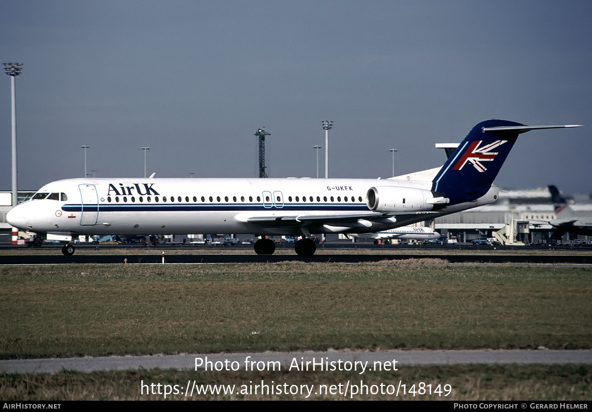 Aircraft Photo of G-UKFK | Fokker 100 (F28-0100) | Air UK | AirHistory.net #148149