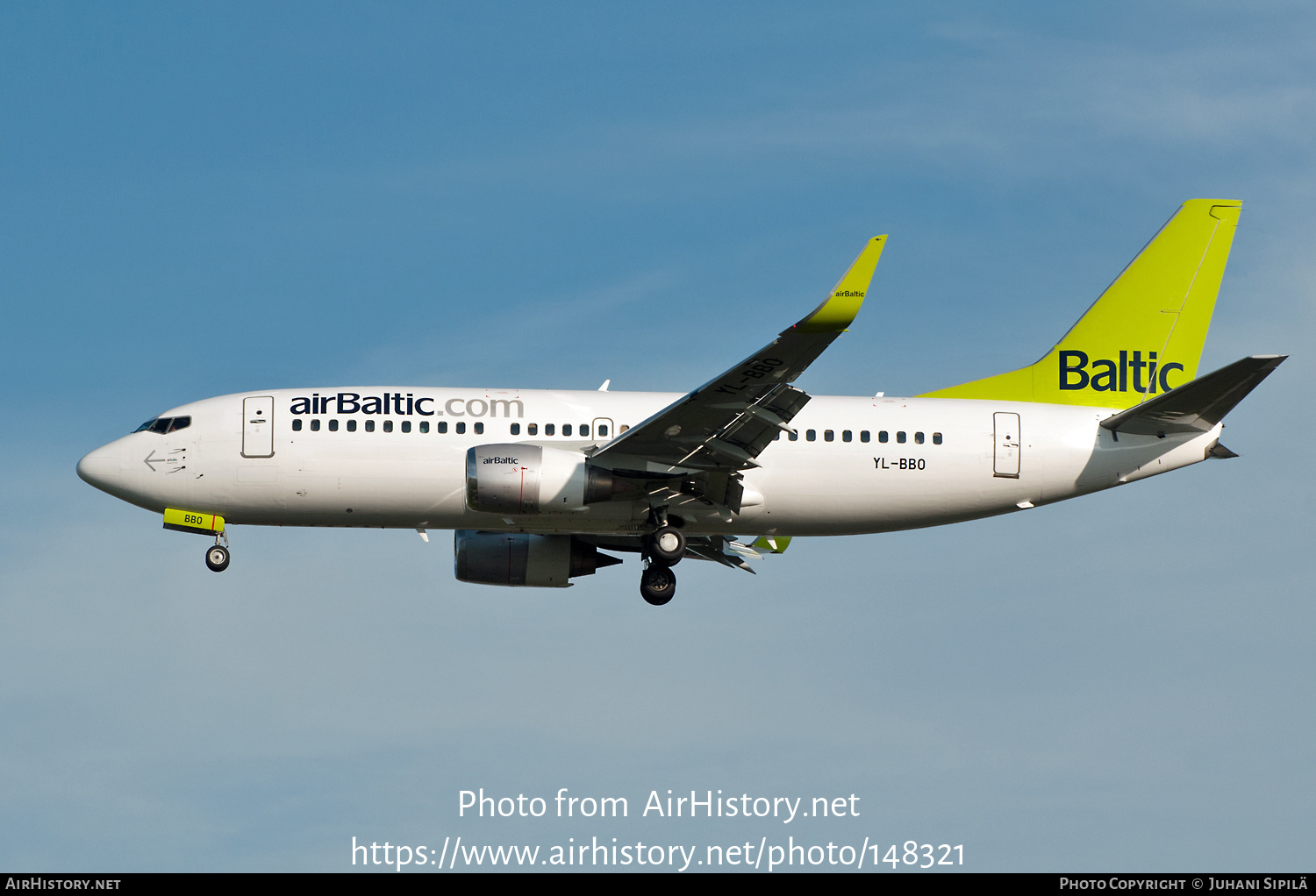 Aircraft Photo of YL-BBO | Boeing 737-33V | AirBaltic | AirHistory.net #148321