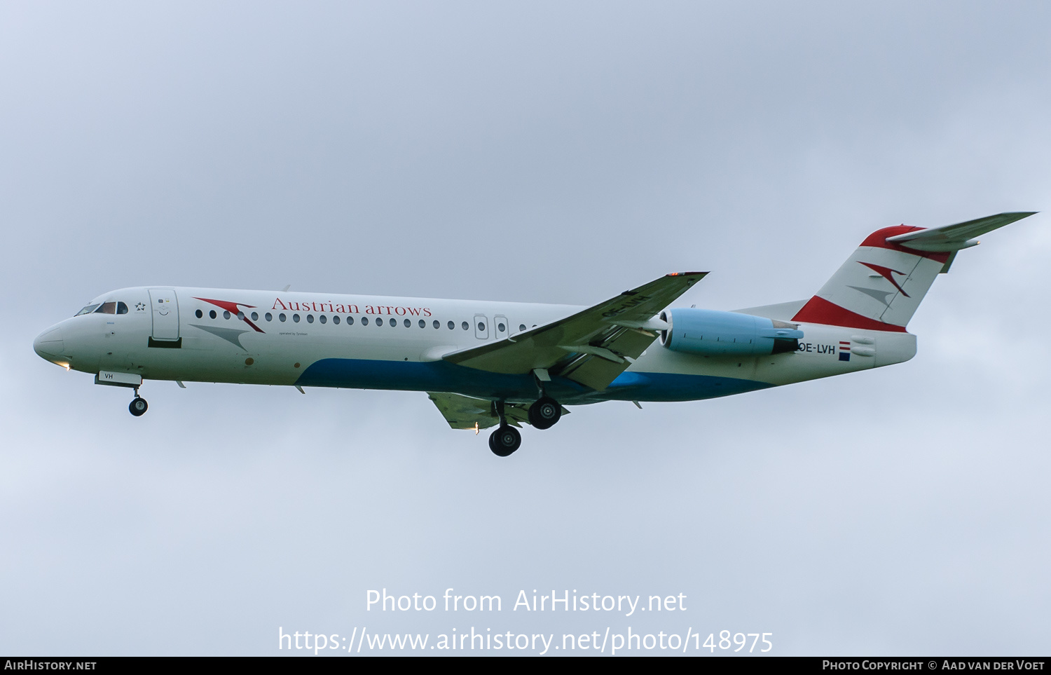 Aircraft Photo of OE-LVH | Fokker 100 (F28-0100) | Austrian Arrows | AirHistory.net #148975