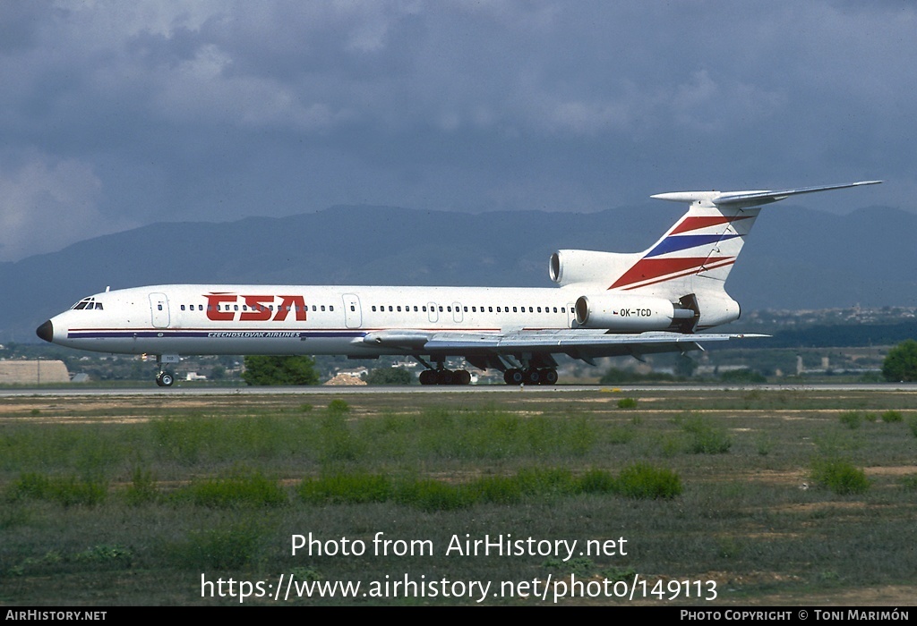 Aircraft Photo of OK-TCD | Tupolev Tu-154M | ČSA - Československé Aerolinie - Czechoslovak Airlines | AirHistory.net #149113