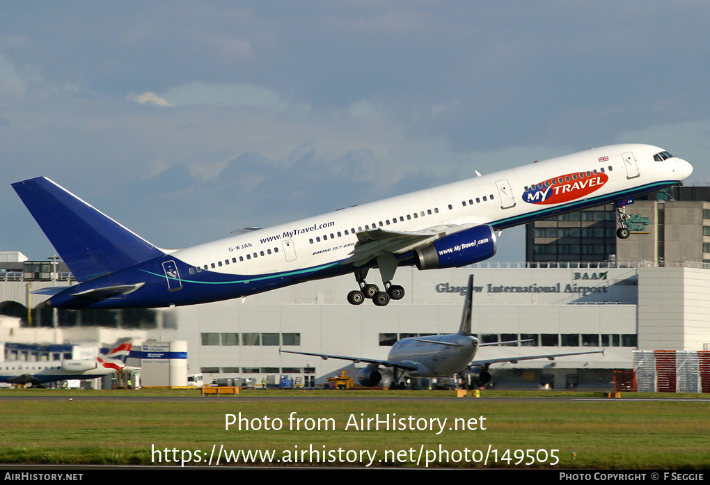 Aircraft Photo of G-WJAN | Boeing 757-21K | MyTravel Airways | AirHistory.net #149505